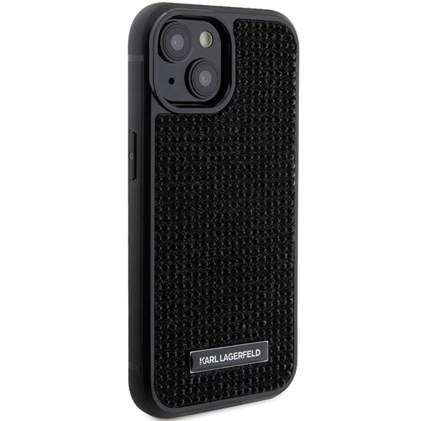 Karl Lagerfeld KLHCP15SHDSPLK iPhone 15 6.1" noir/noircase Rhinestone Logo Metal Plate