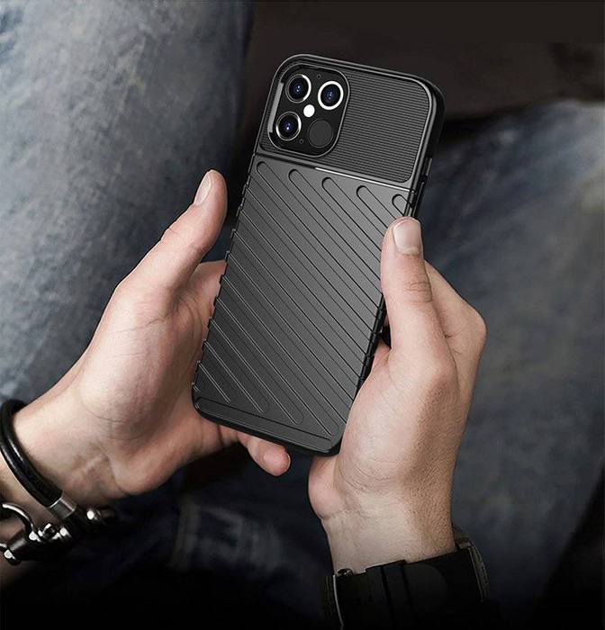 Thunder Case Flexibel Robuste Panzer Handyhülle TPU Schutzhülle für iPhone 12 Pro Max blau