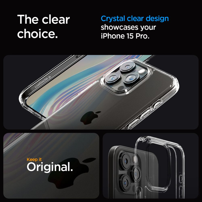 Obal Spigen Ultra Hybrid iPhone 15 Pro Obal Crystal Transparent Clear Case