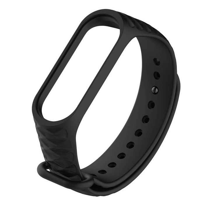 Silikon Armband strap Ersatzband Bänder für Xiaomi Mi Band 4 / Mi Band 3 Diamond schwarz