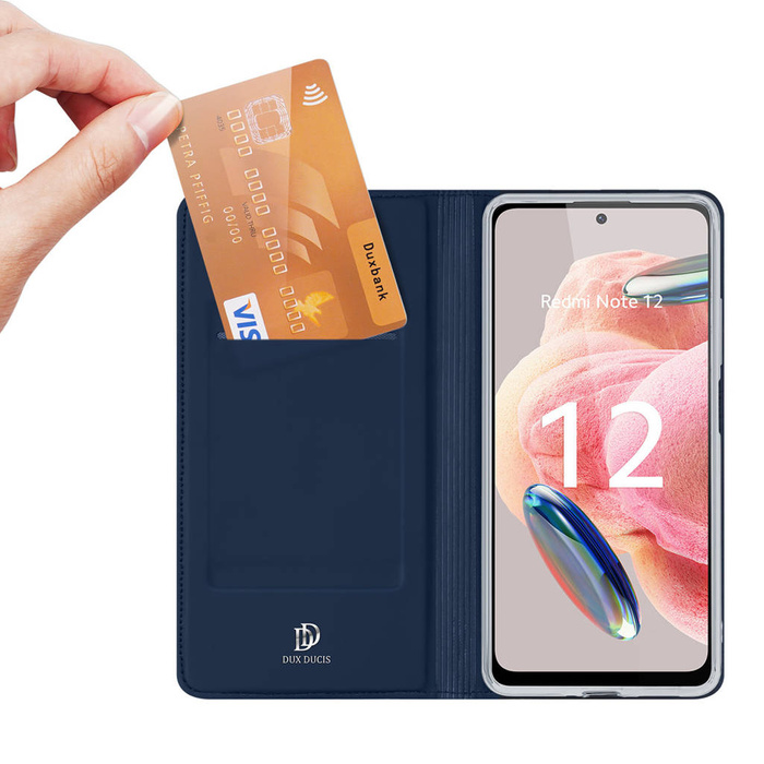 Dux Ducis Skin Pro Hülle für Xiaomi Redmi Note 12 Flip Card Wallet Stand Blau