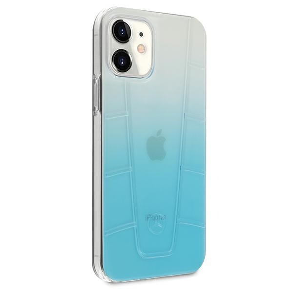 Coque Mercedes Apple iPhone 12 Mini valise transparente ligne bleue