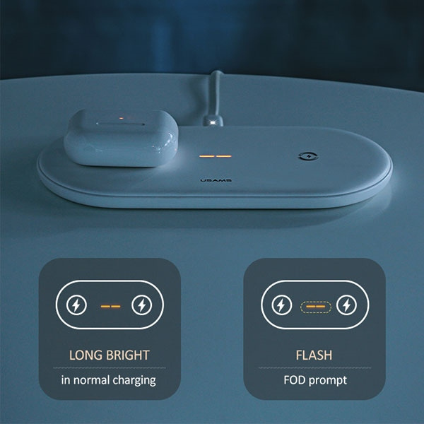 USAMS induktives Ladegerät 10W Dual Weiß