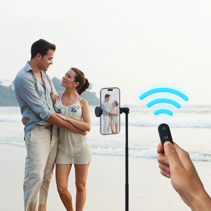 Selfie-Stick Wozinsky WRZP1 mit automatisch ausfahrbaren Beinen, Stativfunktion, 1,7m - schwarz