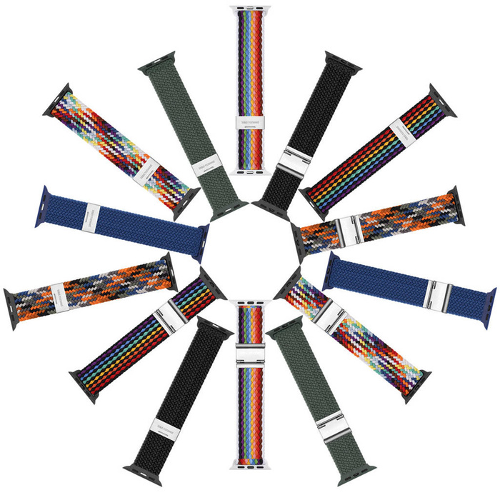 Cinturino Dux Ducis (versione Mixture II) Cinturino per Apple Watch Ultra, SE, 8, 7, 6, 5, 4, 3, 2, 1 (49, 45, 44, 42 mm) Cinturino arcobaleno intrecciato