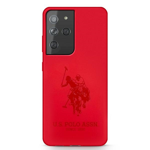 Pouzdro US POLO Samsung Galaxy S21 Ultra Silicone On Tone USHCS21LSLHRTRE Red Case