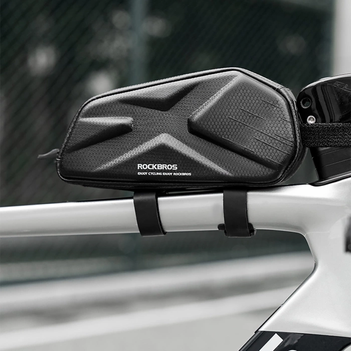 Rockbros Fahrradtasche, starr, Rahmen, Oberrohr, 1,4 l, Schwarz