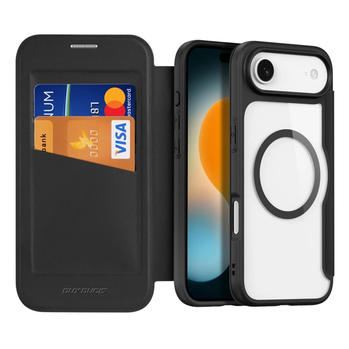 Dux Ducis Skin X Pro iPhone 17 Air Case with Wallet, MagSafe Compatible - Black