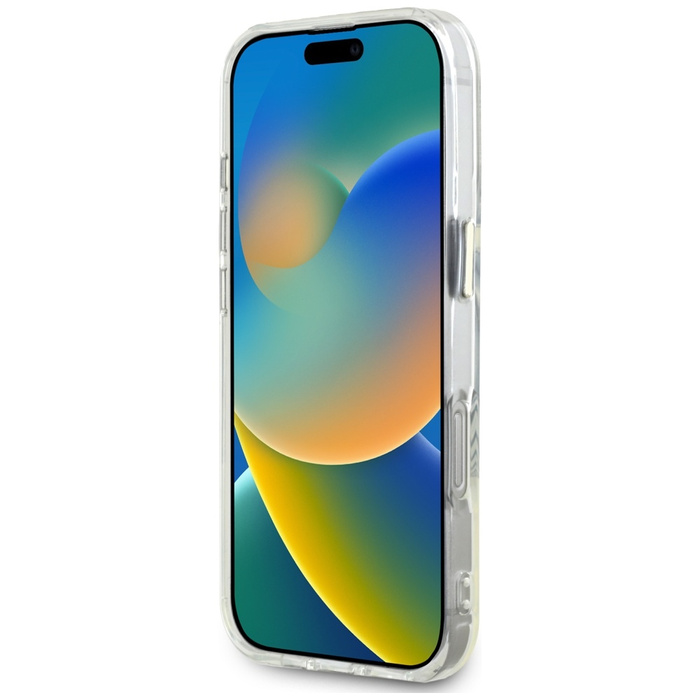 Etui Guess IML Metal Colored Circle      Classic Logo MagSafe do iPhone 16 Pro biały