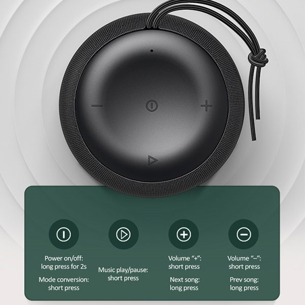 USAMS Bluetooth 5.0 speaker Moyi Series US-YX005 Black