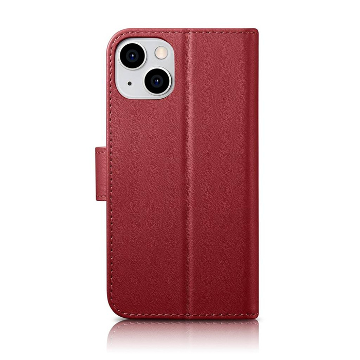iCarer Wallet Case 2in1 iPhone 14 Flip Housse en cuir Anti-RFID rouge (WMI14220725-RD)
