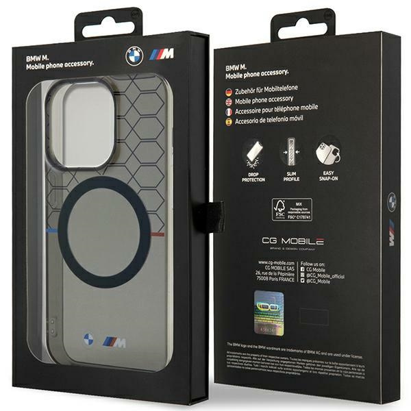 Funda BMW BMHMP14XHGPK iPhone 14 Pro Max 6.7" gris/gris durocase Patrón MagSafe