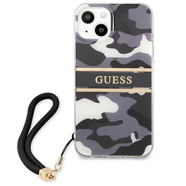 Case GUESS Apple iPhone 13 Camo Strap Collection Black Hardcase
