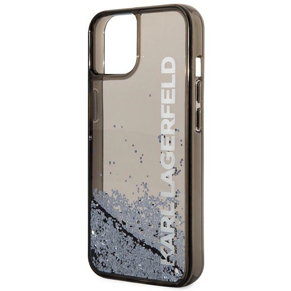 Hülle KARL LAGERFELD Apple iPhone 14 Liquid Glitter Elong Schwarz Hartcase