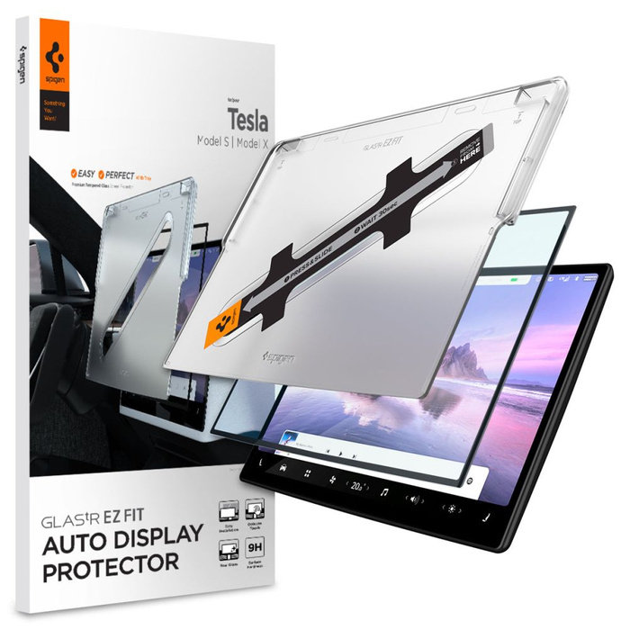 Vetro temperato Spigen VETRO FC "EZ FIT" TESLA MODEL X 2022 / MODEL S 2021 NERO