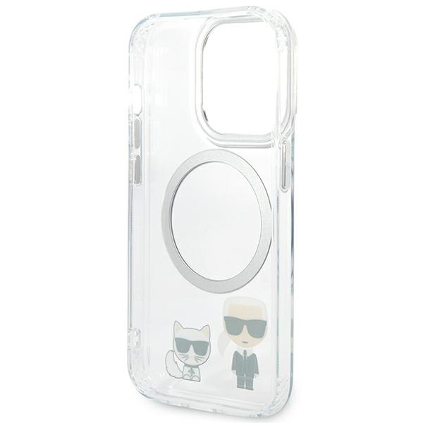 Karl Lagerfeld KLHMP14LHKCT iPhone 14 Pro 6.1" hardcase transparent/transparent Karl &amp; Choupette Aluminum MagSafe