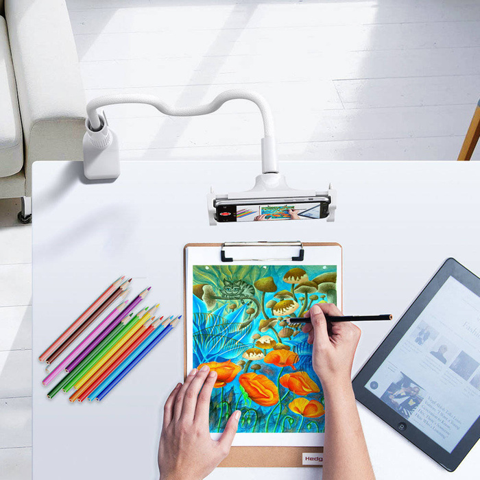 Flexibilní držák na telefon s 10W bezdrátovou nabíječkou Choetech - bílá (T548-S)