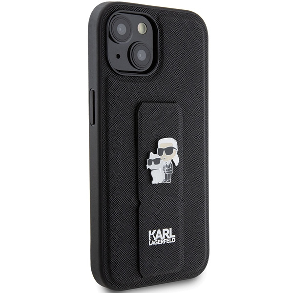 Etui Karl Lagerfeld KLHCP15MGSAKCPK iPhone 15 Plus 6.7" czarny/black hardcase Gripstand Saffiano Karl&Choupette Pins Case