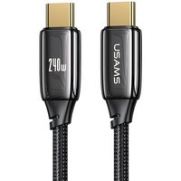 USAMS Kabel opletený kabel U82 USB-C na USB-C 1,2 m 240W PD 3.1 Fast Charging černý/černý SJ580USB01 (US-SJ580)