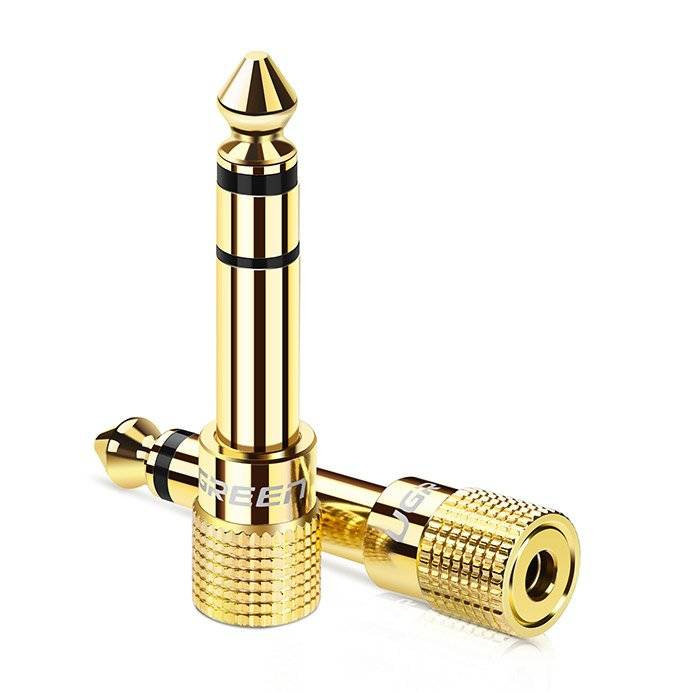 Ugreen adaptér 3,5 mm mini jack na 6,3 mm jack adaptér zlatý (20503)