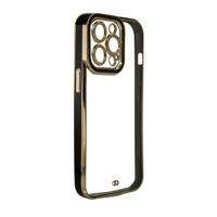 Módní pouzdro pro Samsung Galaxy A12 5G Gold Frame Gel Cover Black