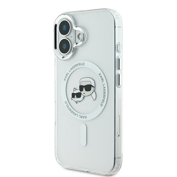 Karl Lagerfeld KLHMP16SHLSKCH iPhone 16 6.1" biały/white hardcase IML Metal Karl&Choupette Head MagSafe