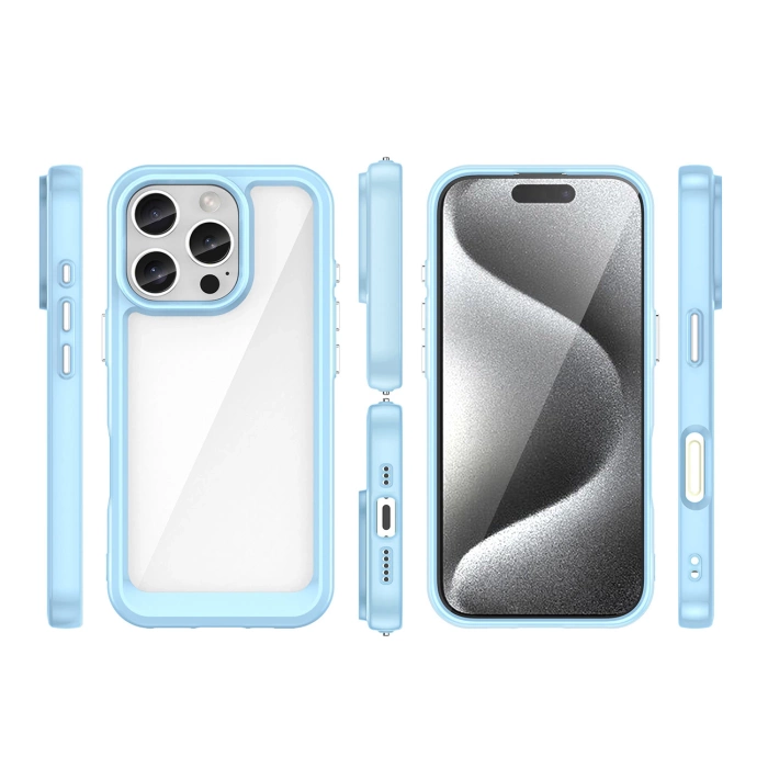 Outer Space Case mit Gelrahmen für iPhone 16 Pro Max – blau