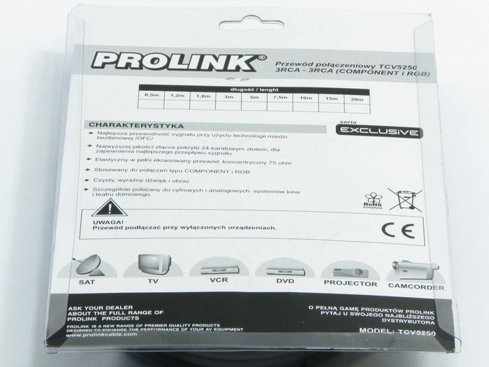 Kabel PROLINK 3xRCA - 3RCA komponent 5m TCV 5250