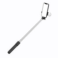 Selfie stick WR1YXS telescopic tripod 0.71m with round lamp - black