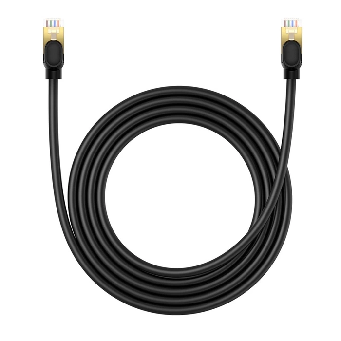Baseus rychlý síťový kabel RJ-45 cat.8 40Gbps 2m kulatý - černý