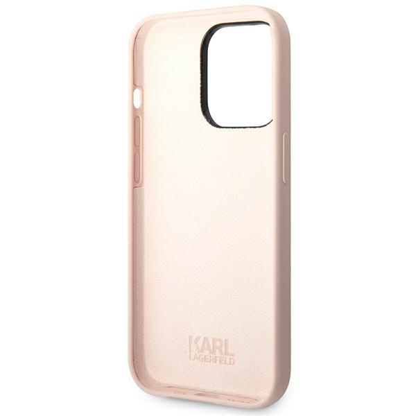 Hülle KARL LAGERFELD Apple iPhone 14 Pro Silicone Choupette Body Hellrosa Hartcase