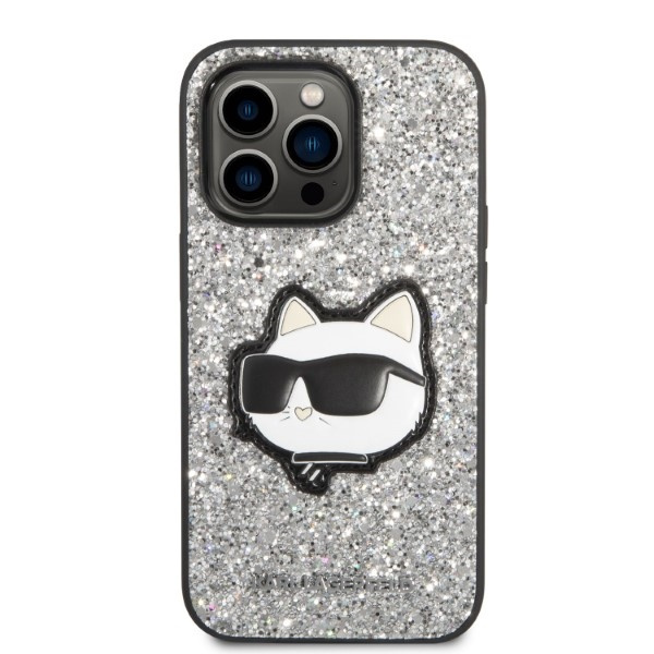 Etui Karl Lagerfeld Klhcp14xg2cps Iphone 14 Pro Max 6,7" Srebrny/silver Hardcase Glitter Choupette Patch Case