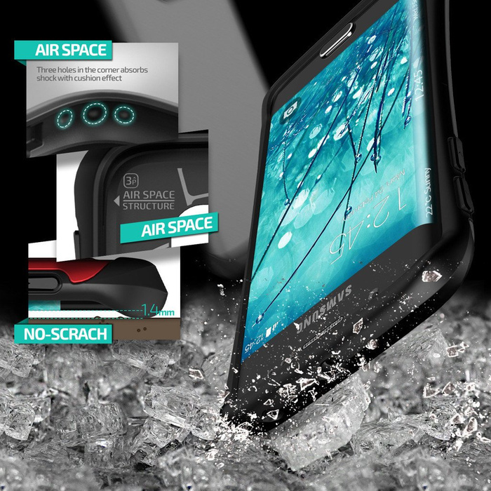 Hülle Samsung Galaxy S6 Edge VERUS Hard Drop Stahl Silber als Spigen SGP Abdeckung