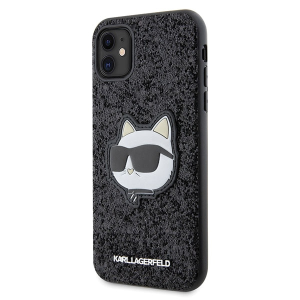 Karl Lagerfeld KLHCN61G2CPK iPhone 11 / Xr 6.1" negro/negro durocase Glitter Choupette Patch
