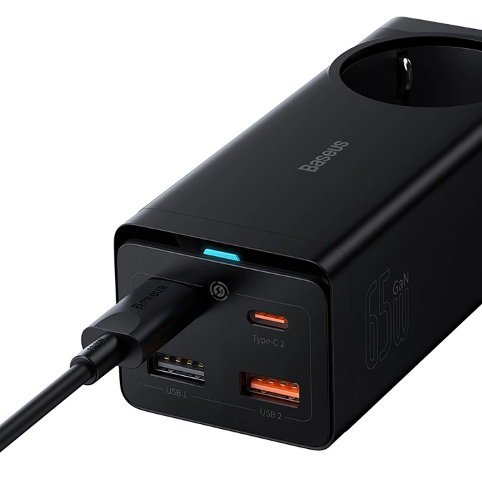 Ładowarka sieciowa / listwa zasilająca Baseus GaN3 Pro 2x USB + 2xUSB-C + AC, 65W