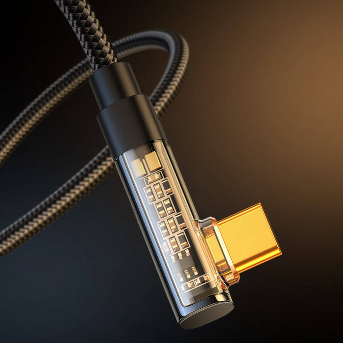 Câble Joyroom USB C coudé - USB pour charge rapide et transfert de données 3A 1,2 m noir (S-UC027A6)