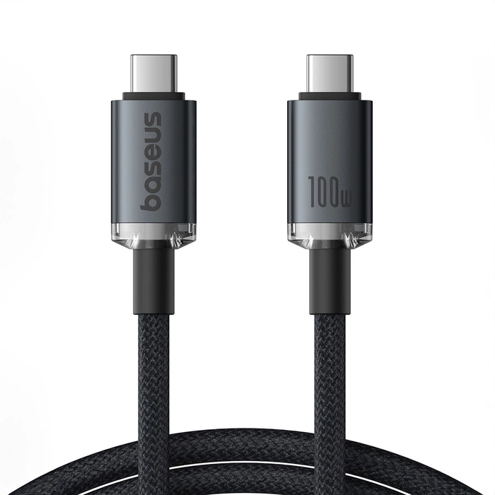 Baseus Crystal Shine CB000089 USB-C / USB-C USB3.2-Kabel 100 W 20 Gbit/s 1,5 m – Schwarz