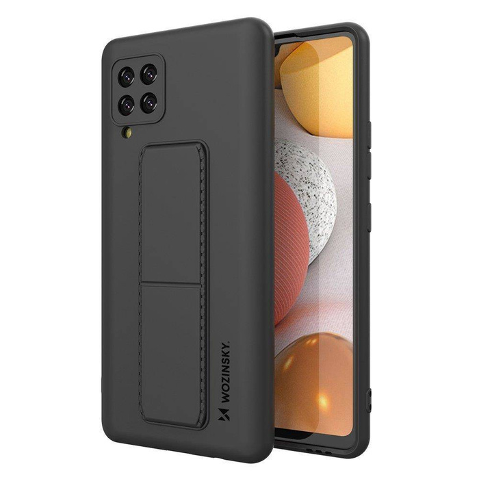 Wozinsky Kickstand Case Silikonový kryt stojanu pro Samsung Galaxy A42 5G Black