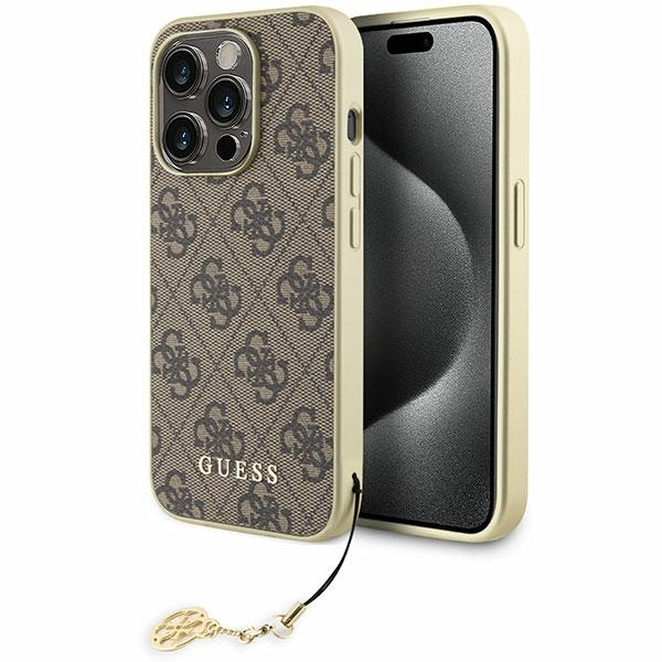 Guess GUHCP15LGF4GBR iPhone 15 Pro 6.1" marron/marron durcase 4G Charms Collection