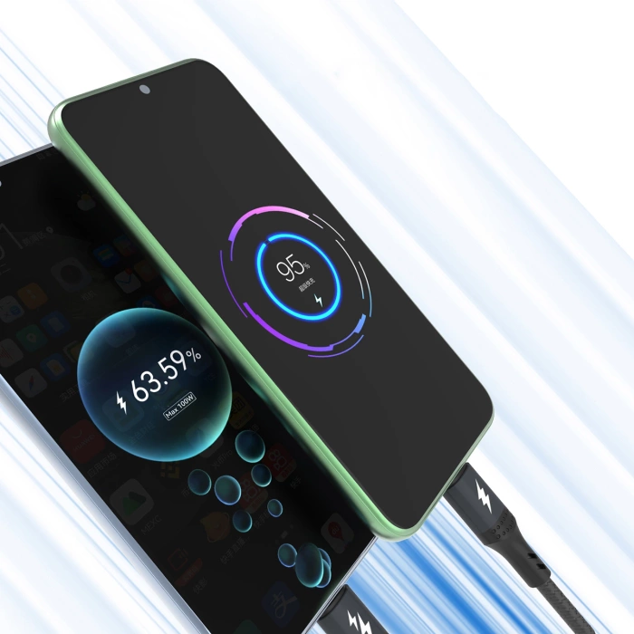 Dudao L3F 2in1 Kabel 100W 1,2m 2 x USB-C - Schwarz