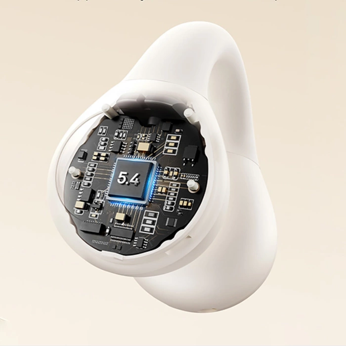 Słuchawki Baseus Bass 15 Clip OWS bezprzewodowe z kablem Baseus Simple USB-C 3A 30cm - białe