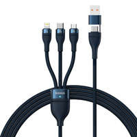 Baseus Flash Series II USB Typ C / USB Typ A Kabel - USB Typ C / Lightning / Micro USB 100 W 1,2 m blau (CASS030103)