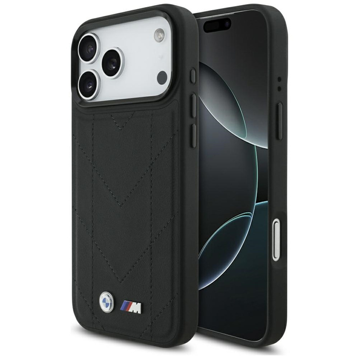 Etui BMW M Quilted Logo MagSafe do       iPhone 17 Pro Max czarny