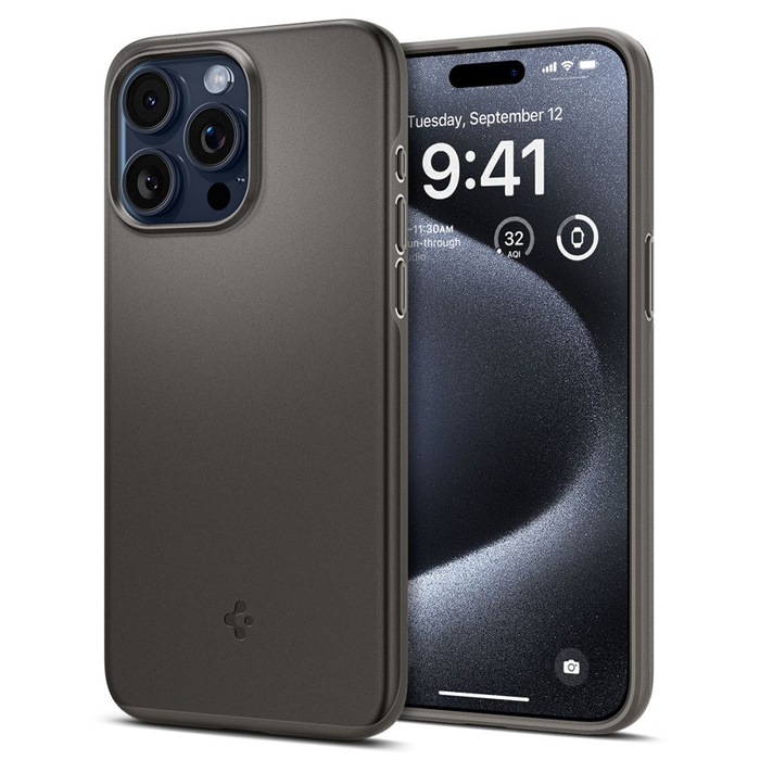 Coque Spigen Thin Fit iPhone 15 Pro Gunmetal Case