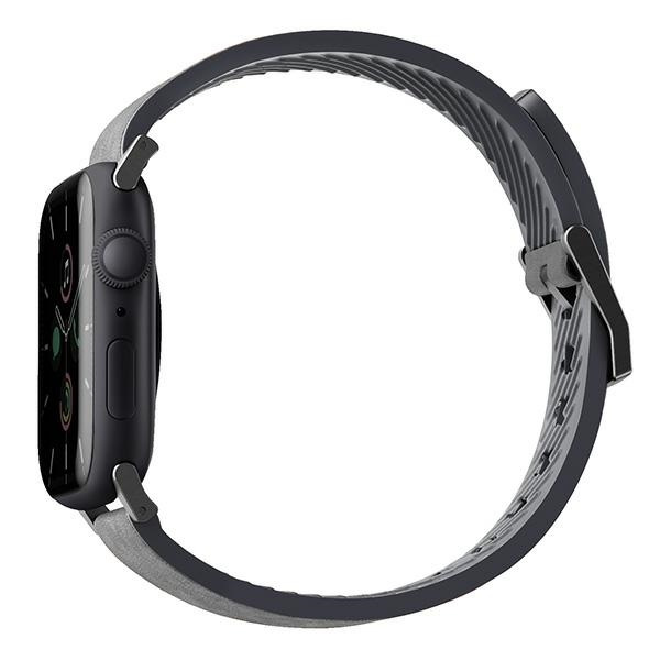 UNIQ řemínek Straden Apple Watch Série 4/5/6/7/SE 42/44/45 mm. Kožený hybridní řemínek šedá/šedá