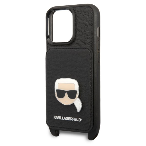 Case Karl Lagerfeld Klhcp13lsakhpk iPhone 13 Pro / 13 6.1" Hardcase Saffiano Metal Karl Head Case