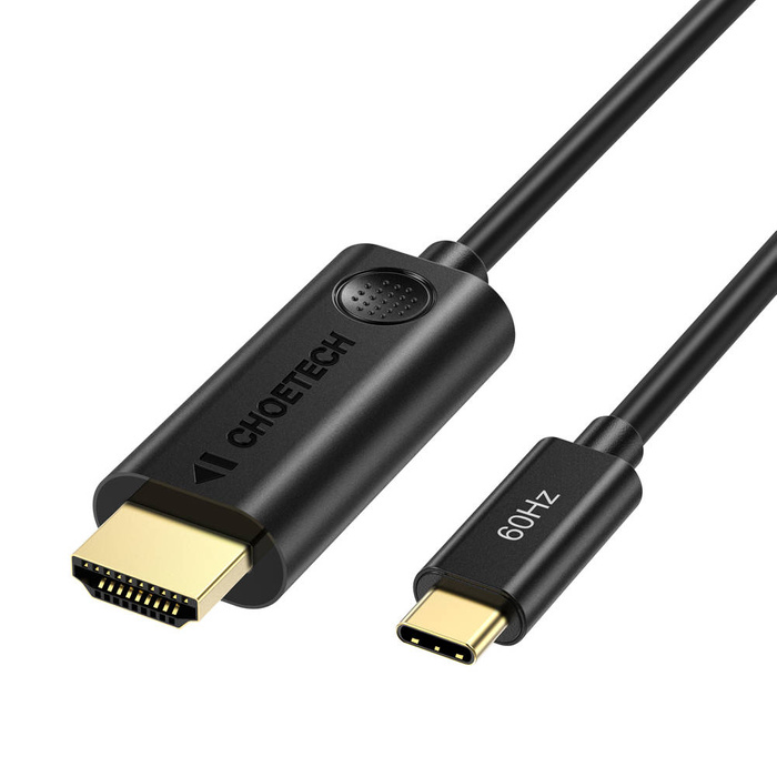 Choetech jednosměrný adaptér kabel adaptér z USB typu C (samec) na HDMI 2.0 (samec) 4K 60Hz 1,8 m černý (CH0019)