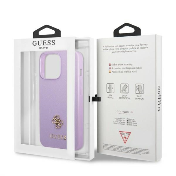 Cover Guess Guhcp13xps4mu iPhone 13 Pro Max 6.7" Viola/viola Hardcase Saffiano 4g Piccolo Logo in Metallo Case