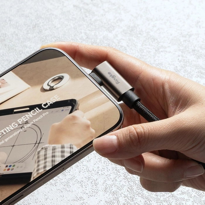 Kabel RINGKE USB 3.2 GEN 2X2 TYPE-C 90 DEGREE CABLE PD240W 100CM BLACK