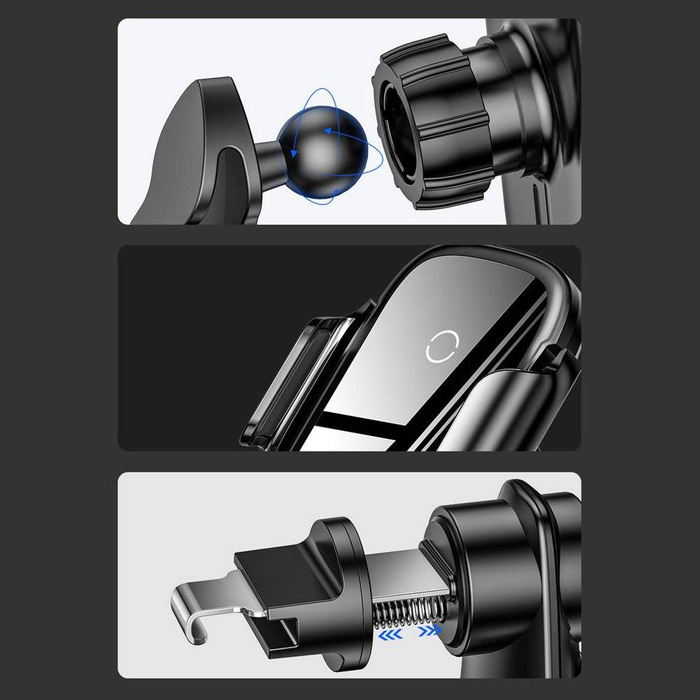 Baseus Smart Vehicle Bracket Wireless Charger Automatischer Elektrisch KFZ-Halterung kabelloses Qi-Ladegerät 15W schwarz (WXHW03-01)